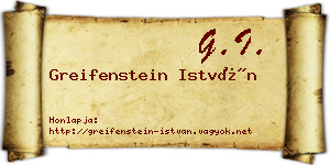Greifenstein István névjegykártya