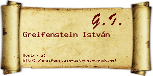 Greifenstein István névjegykártya